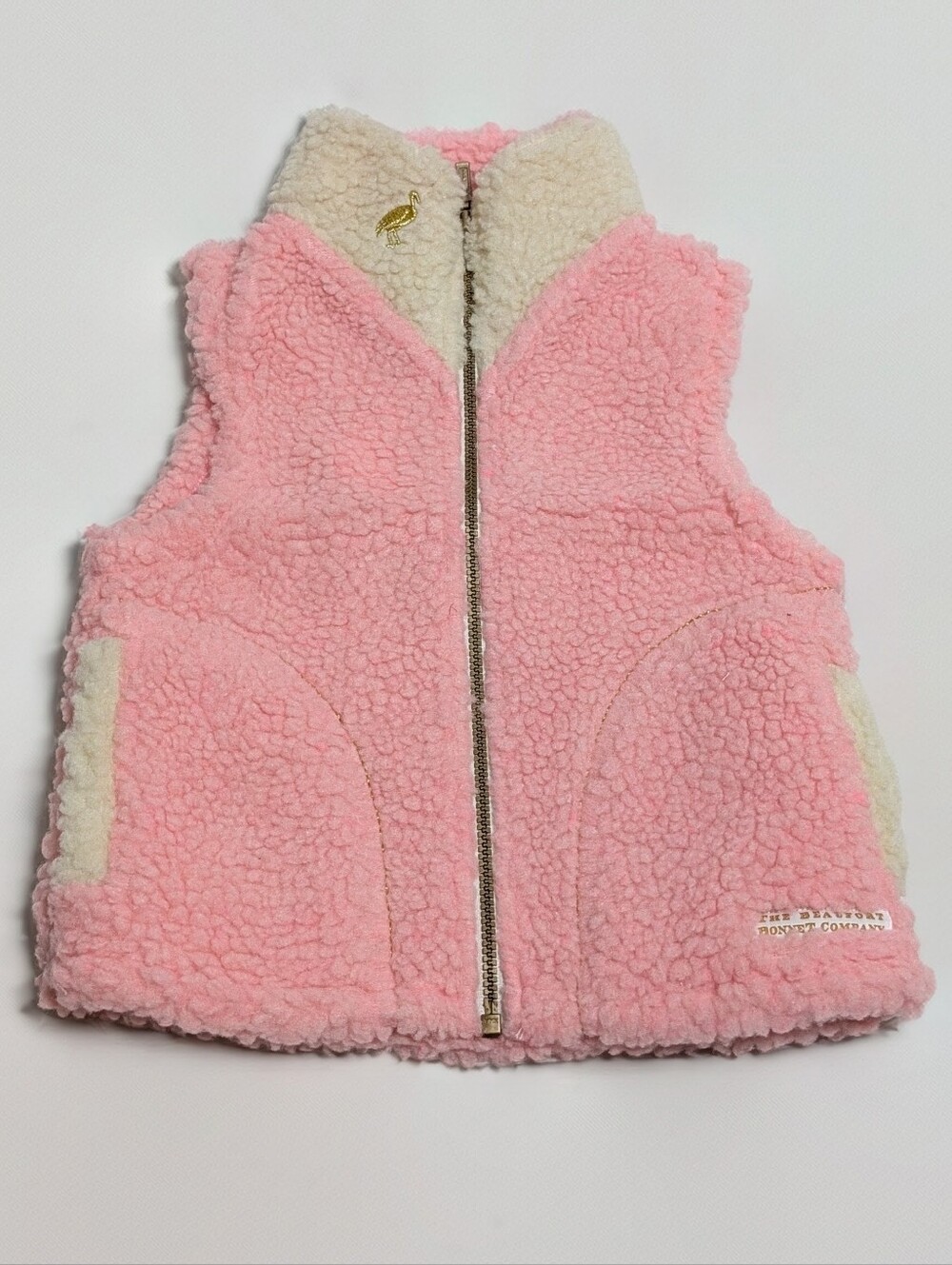 TBBC Beaufort Bonnet Company Van Camp Sherpa Vest Pink 18-24M NWT - Picture 2 of 8
